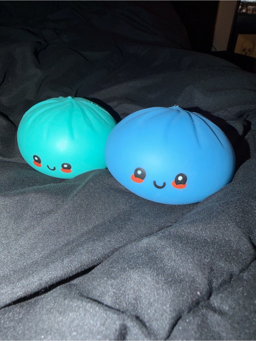 Squishy Dumpling Toy - Blue & Teal